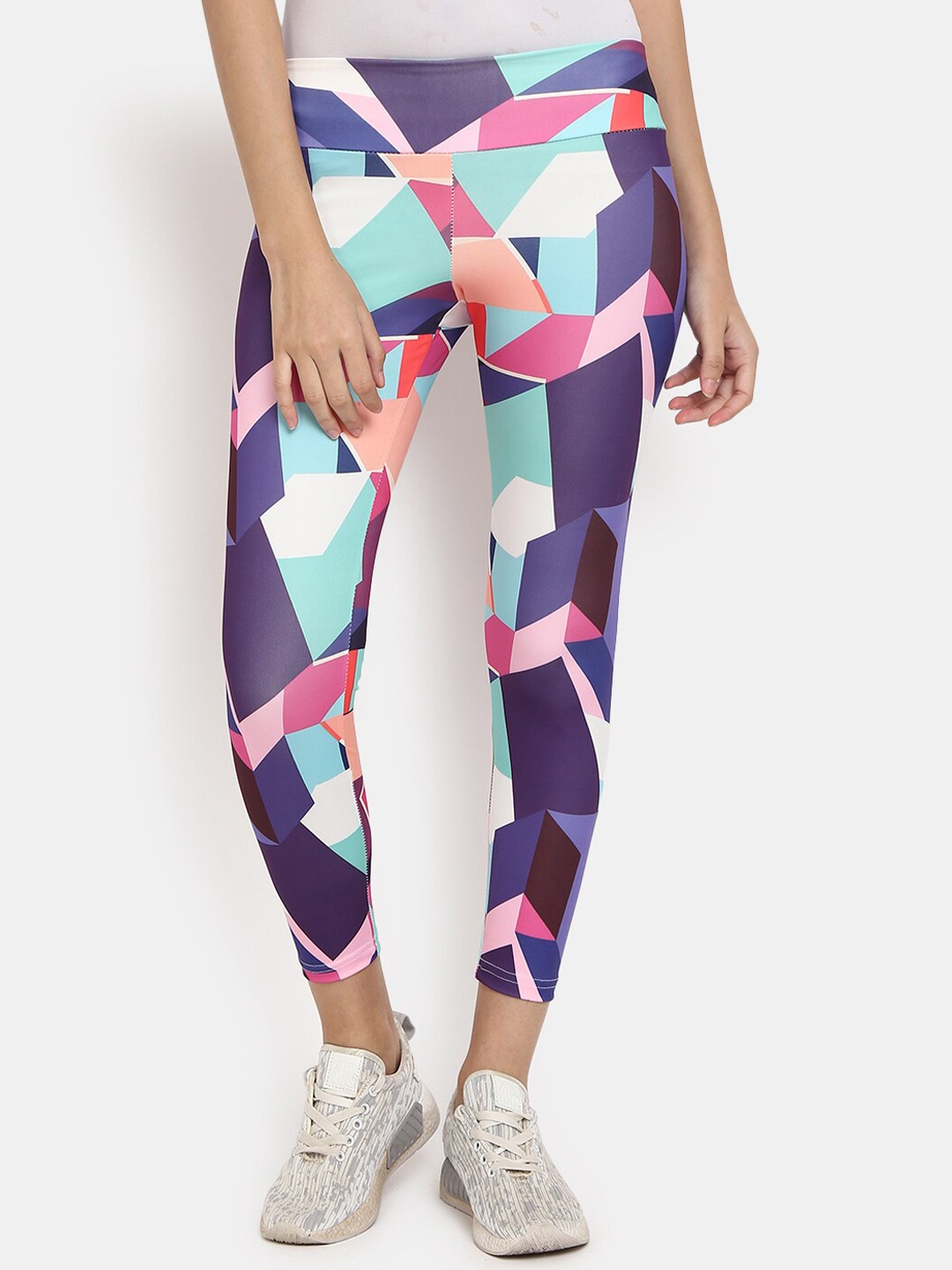

V-Mart Women Blue and White Geometric Printed Tights