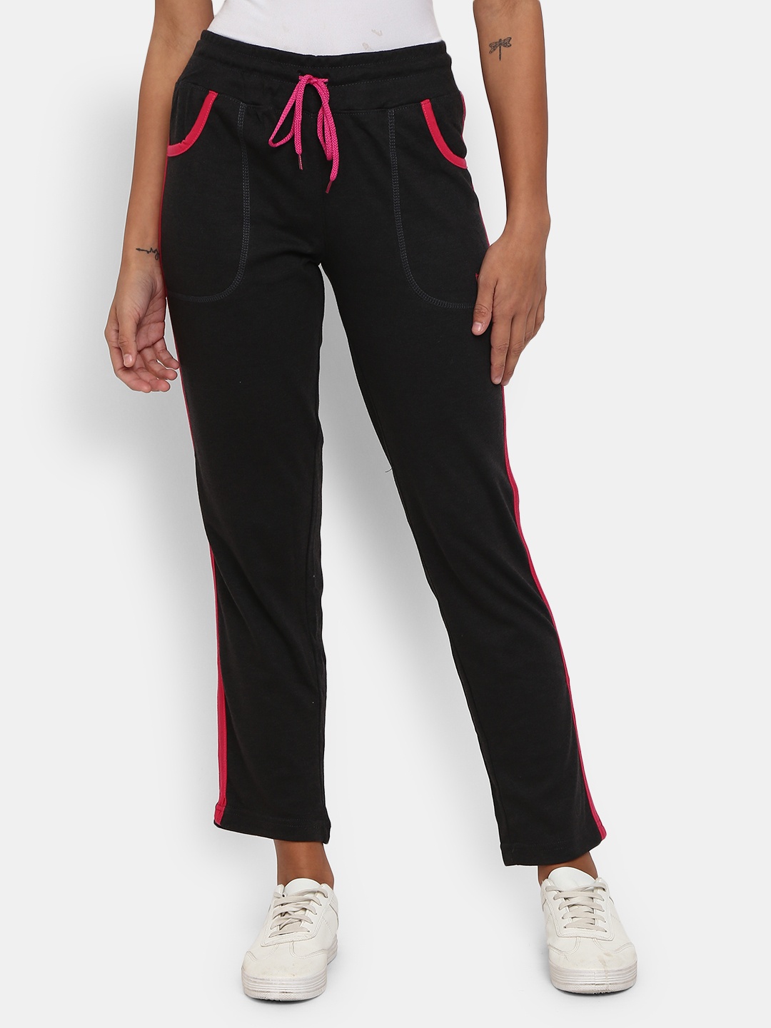 

V-Mart Women Charcoal Melange Solid Cotton Track Pant