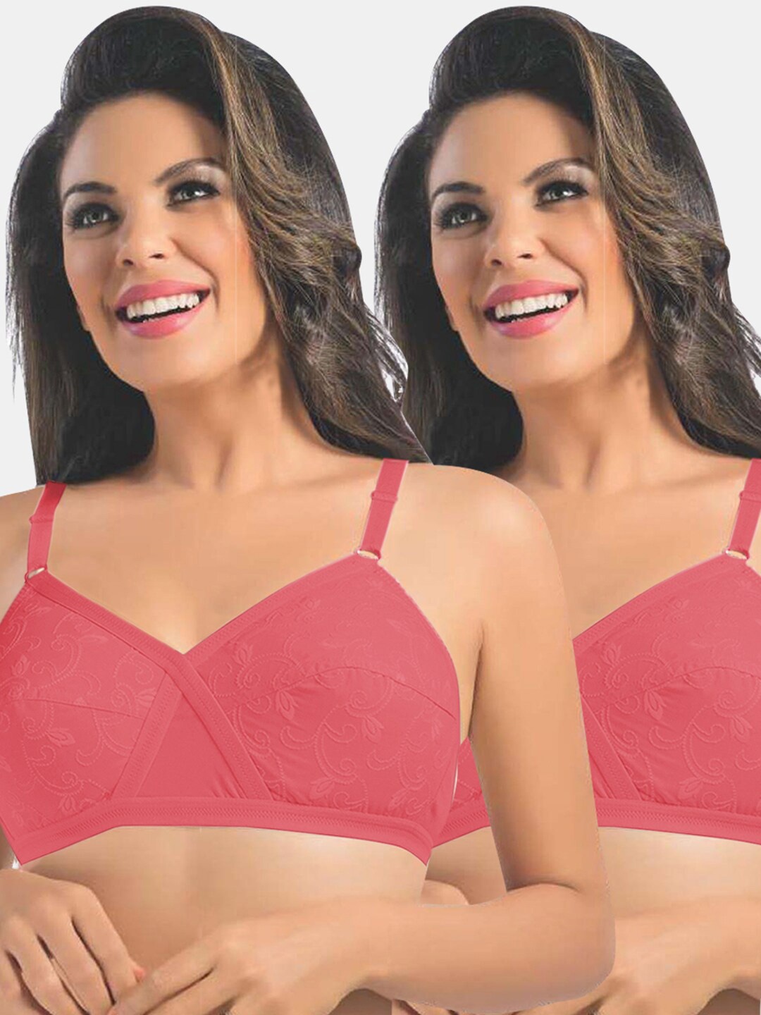 

Sonari Coral 2 Floral Everyday Pure Cotton Bra uniquecoralcoral32D