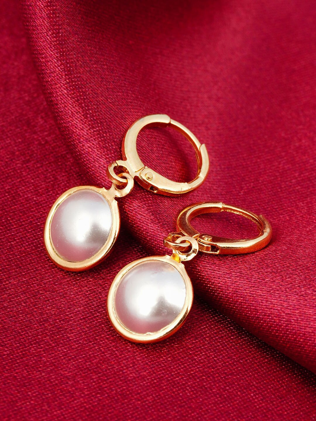 

Emmie Gold-Toned Circular Pearl Drop Earrings