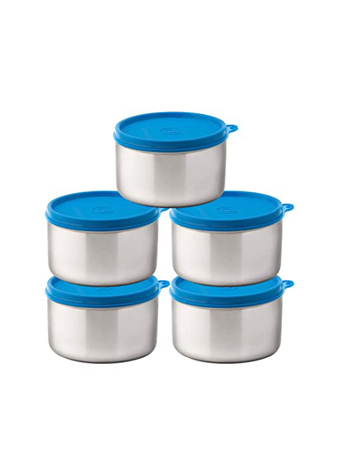 

SignoraWare Set Of 5 Solid Stainless Steel Food Container, Blue