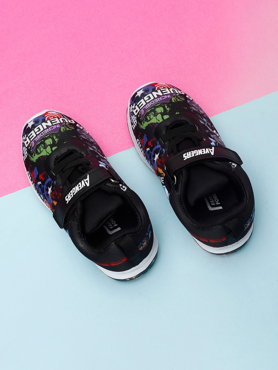 

Fame Forever by Lifestyle Boys Black Marvel Printed Sneakers