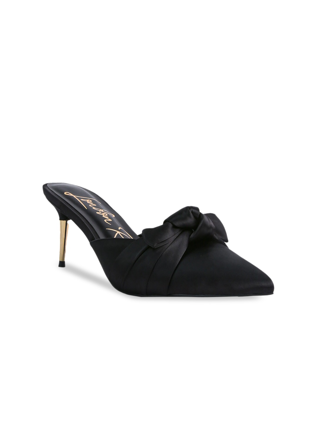 

London Rag Black Party Stiletto Pumps Heels with Bows