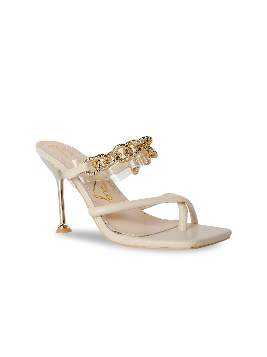 

London Rag Beige Embellished Party Heels