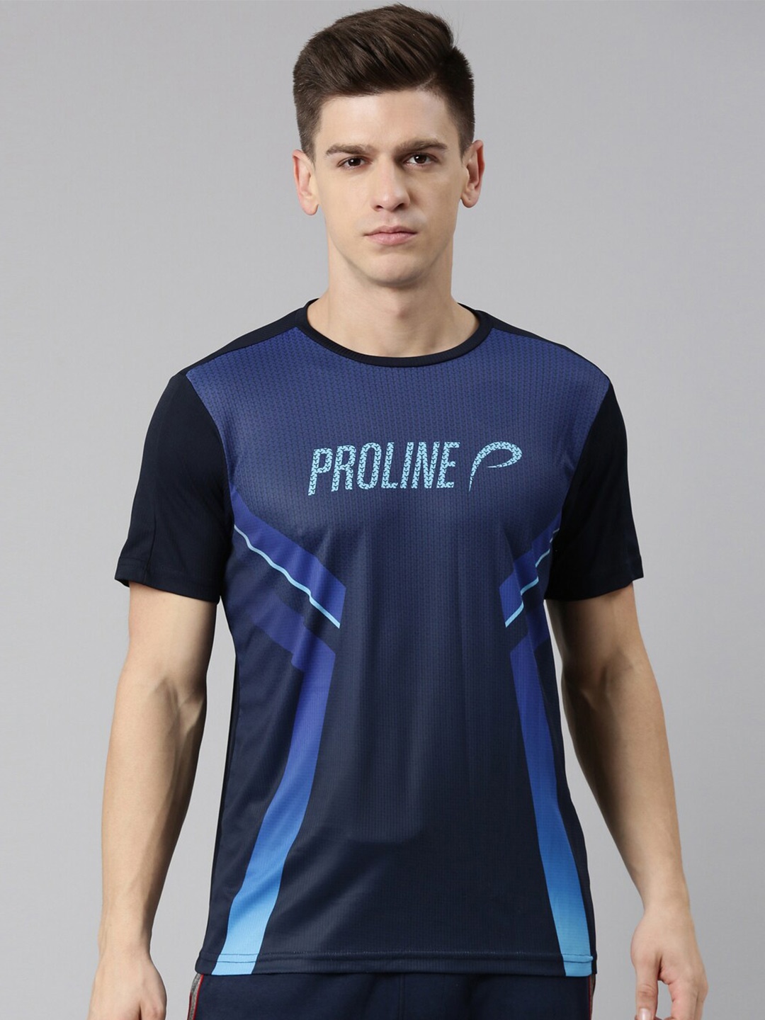 

Proline Active Men Navy Blue Printed T-shirt