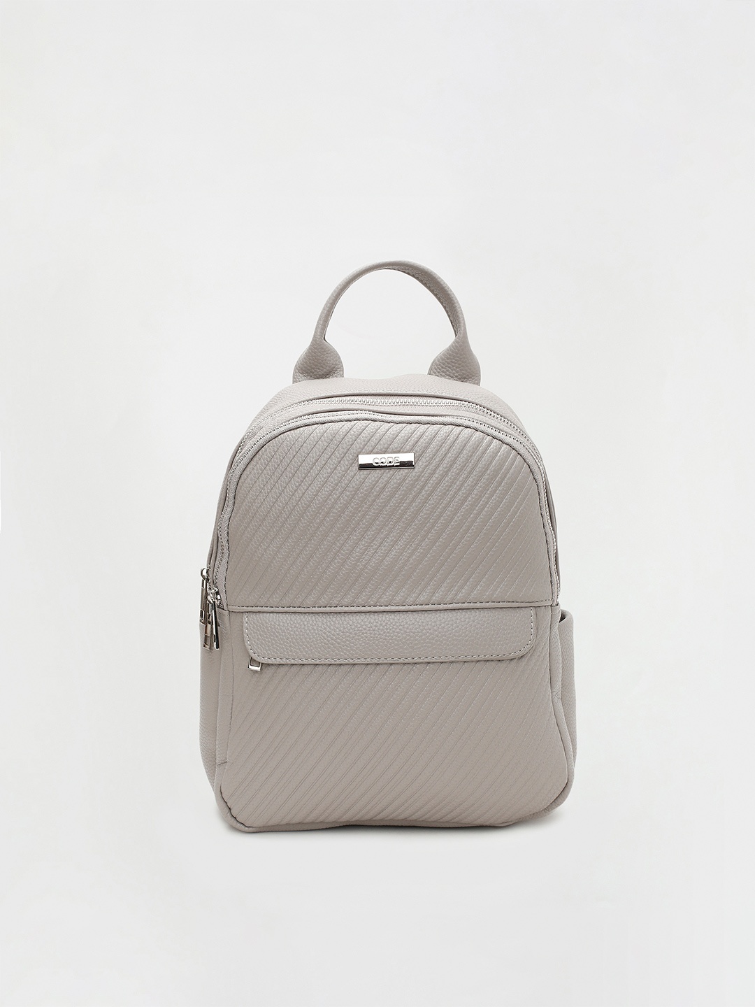 

CODE by Lifestyle Women Grey Textured Synthetic Backpack