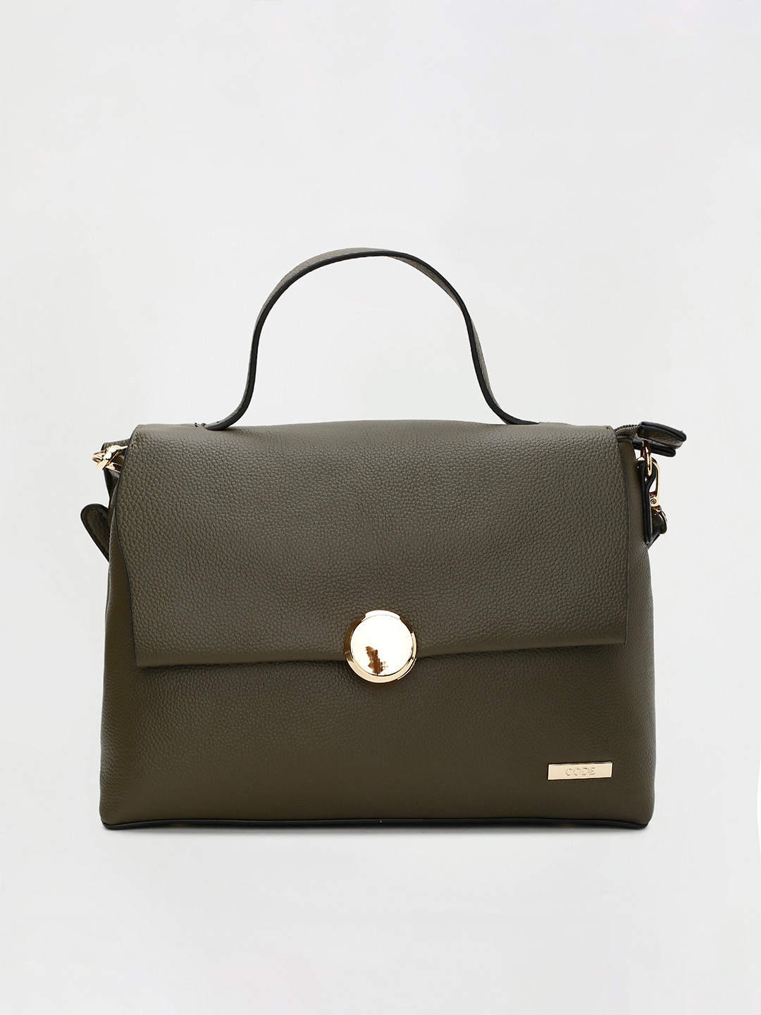 

CODE by Lifestyle Textured Synthetic Sling Bag Handbags, Olive