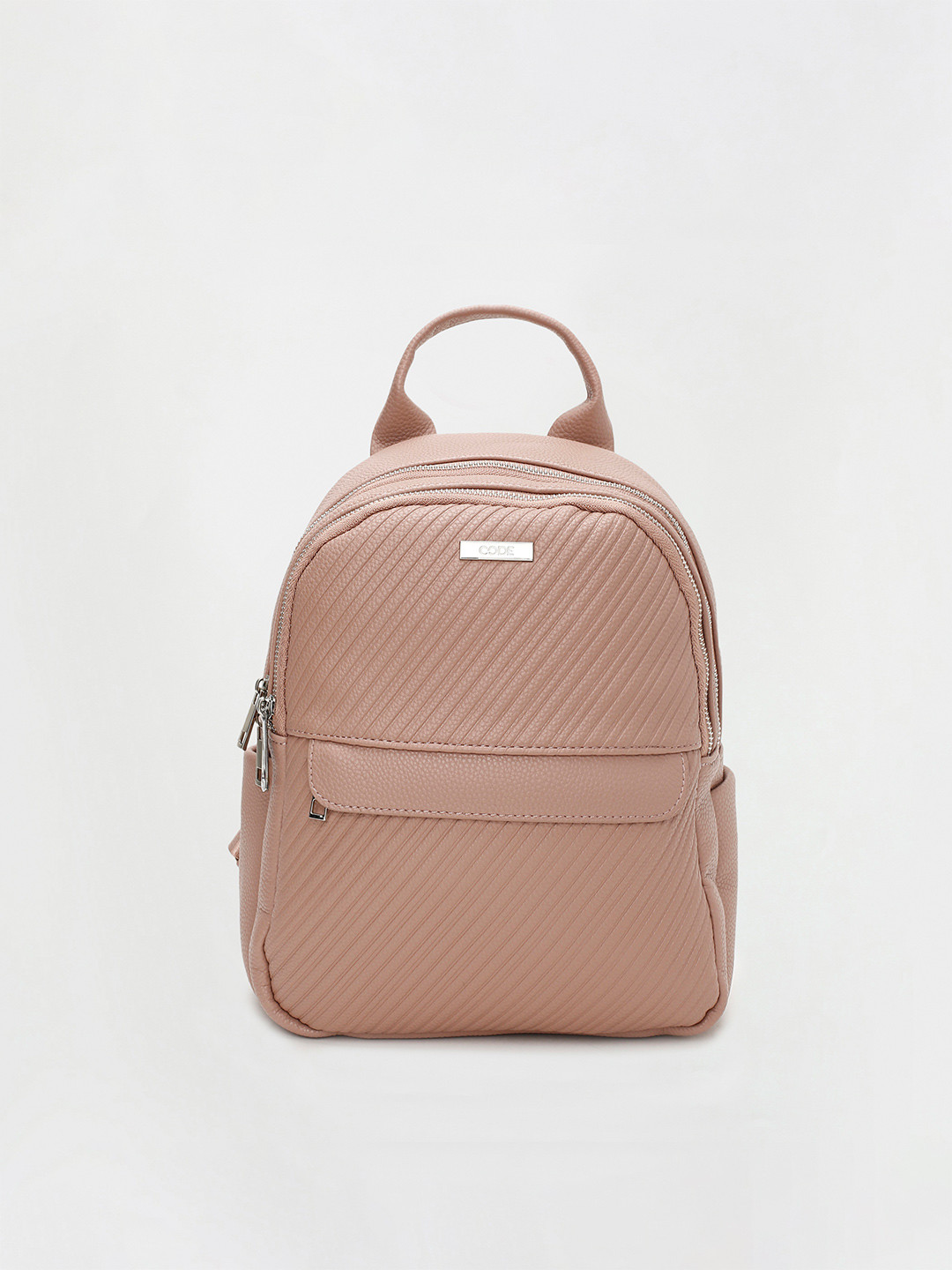 

CODE by Lifestyle Women Peach Textured Synthetic Backpack