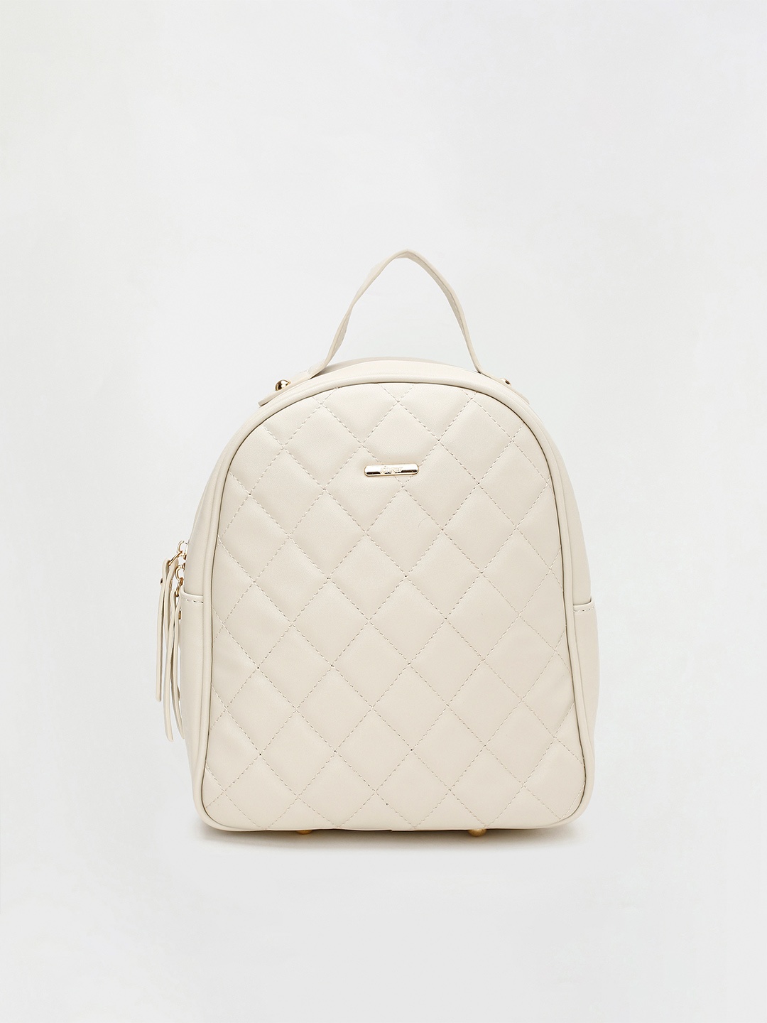 

Ginger by Lifestyle Women Off White Textured Backpack