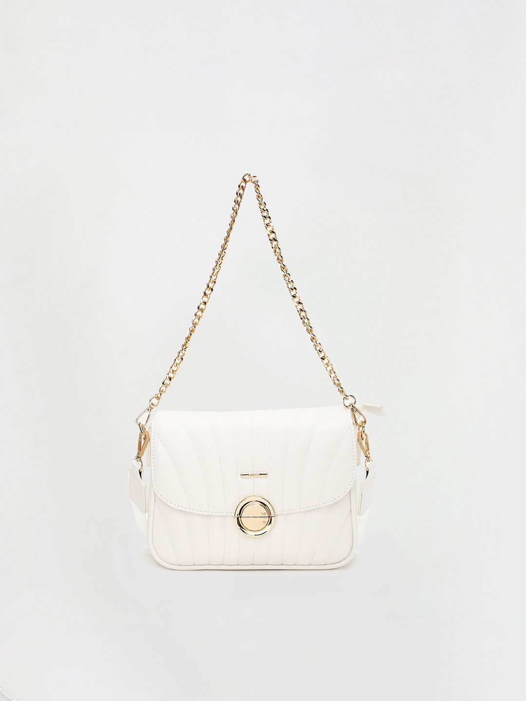 

Ginger by Lifestyle White Textured Structured Sling Bag