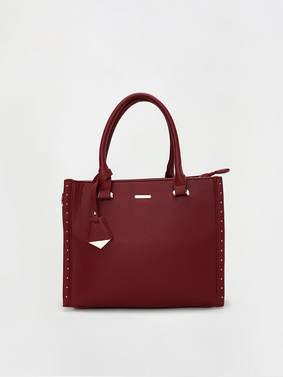 

Ginger by Lifestyle Red Textured Structured Handheld Bag