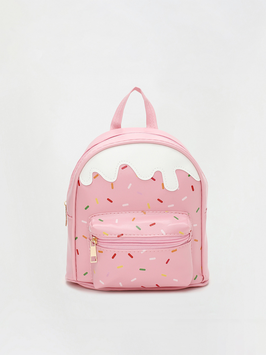 

Ginger by Lifestyle Women Pink & White Printed Backpack