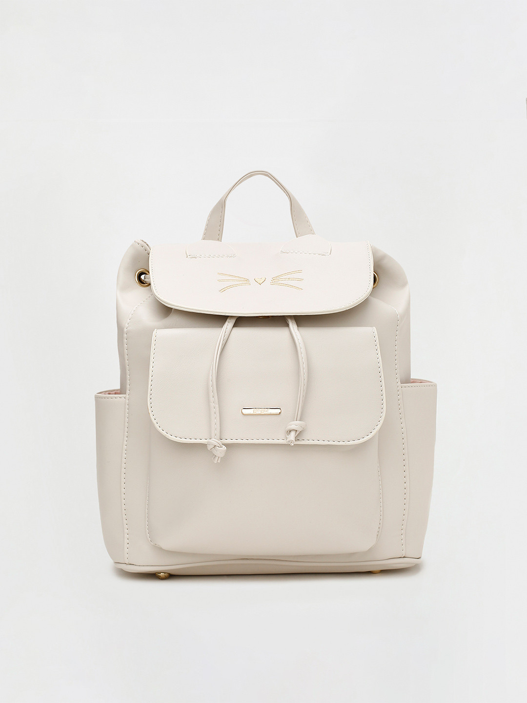 

Ginger by Lifestyle Women Off White Drawstring Backpack