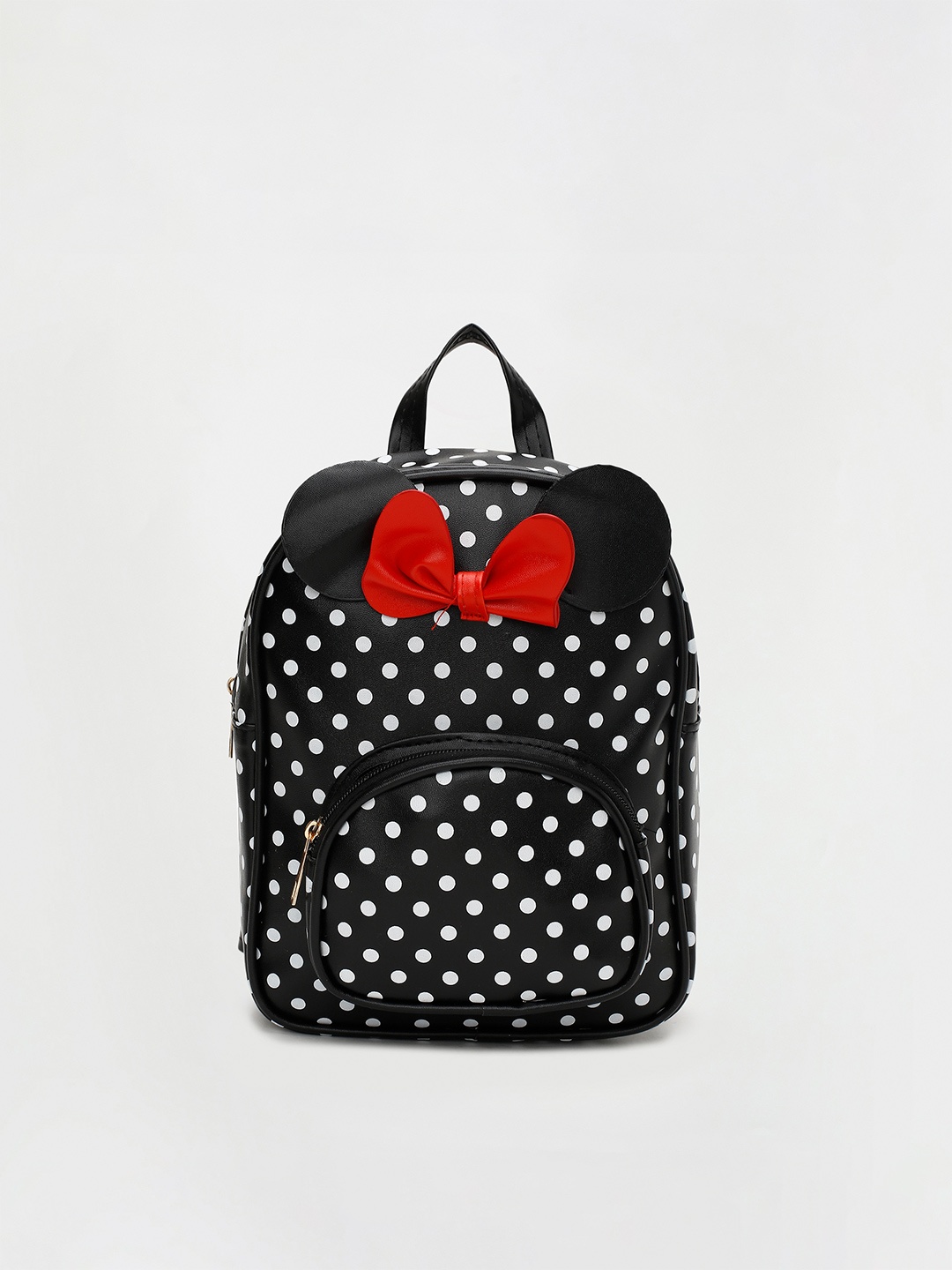 

Ginger by Lifestyle Women Black & White Polka Dot Printed Backpack