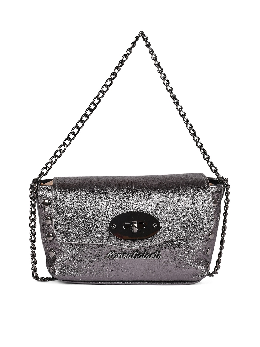

Marina Galanti Black Embellished Structured Sling Bag