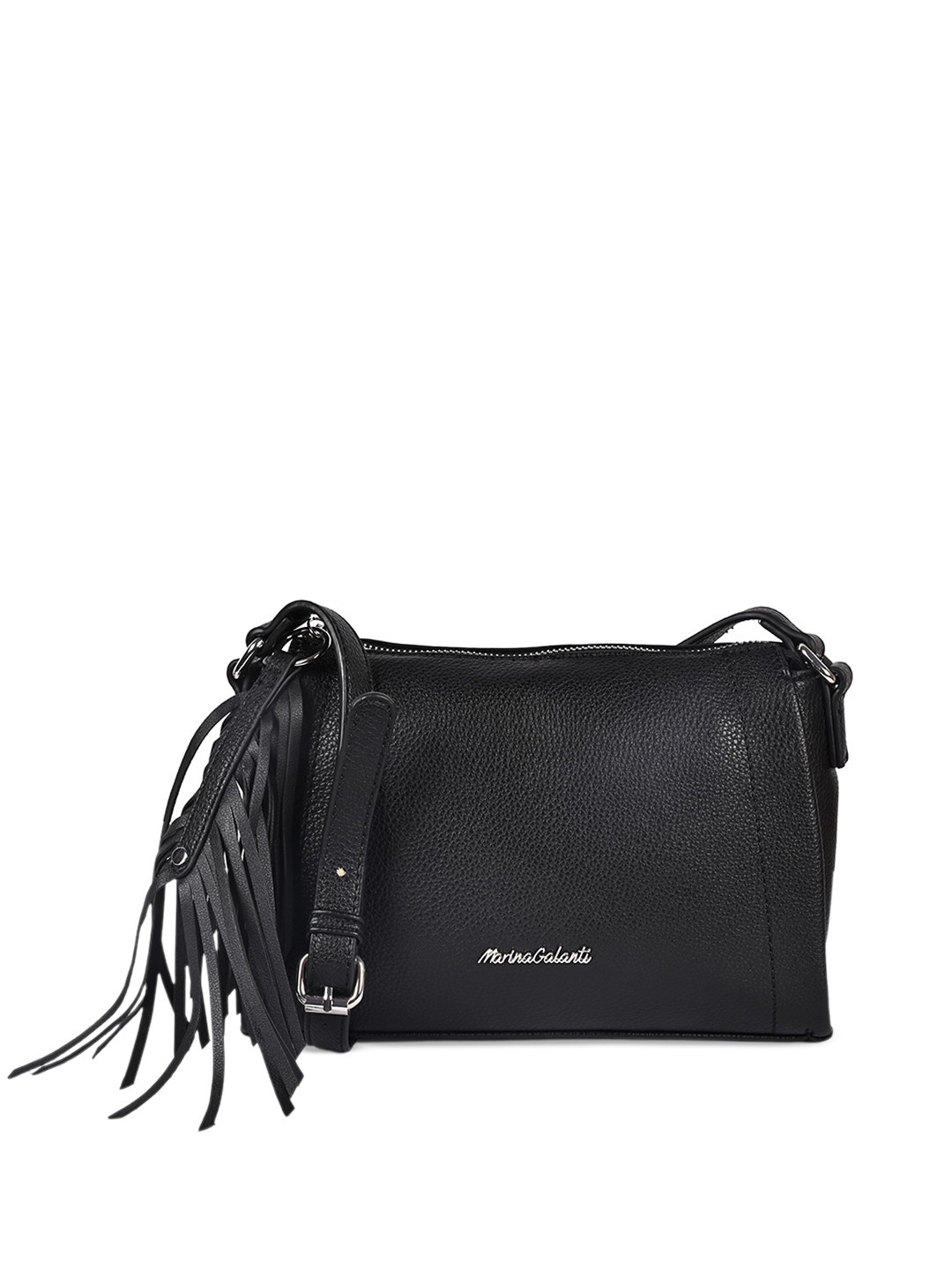 

Marina Galanti Black Shopper Sling Bag with Fringed