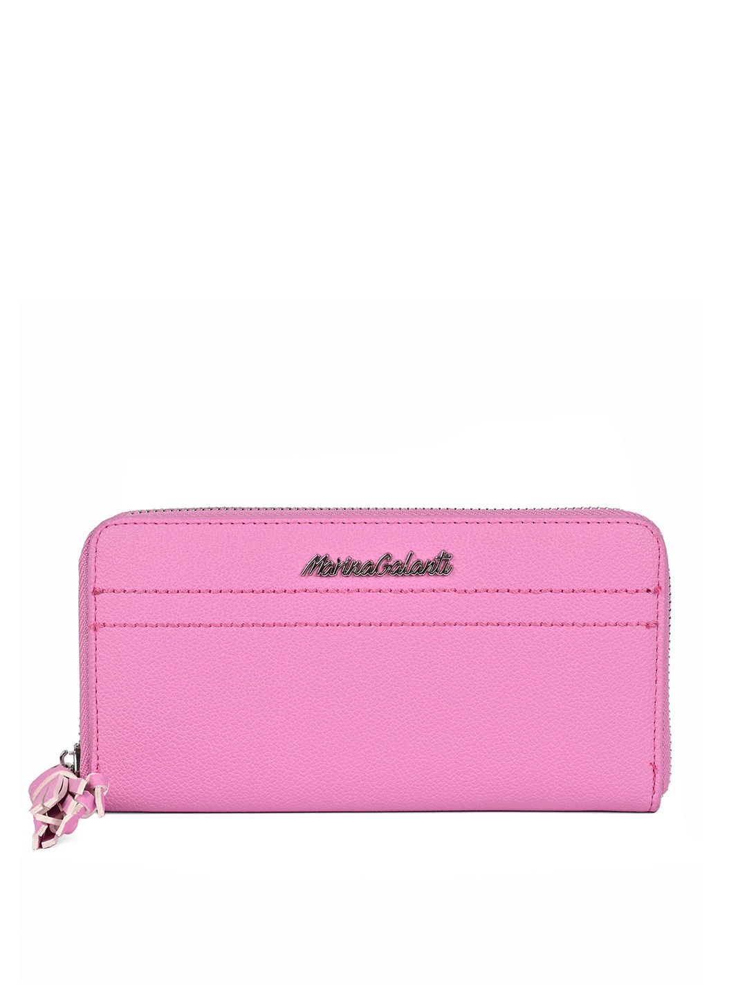 

Marina Galanti Women Mignon Metro Mirage Pink Textured Zip Around Wallet