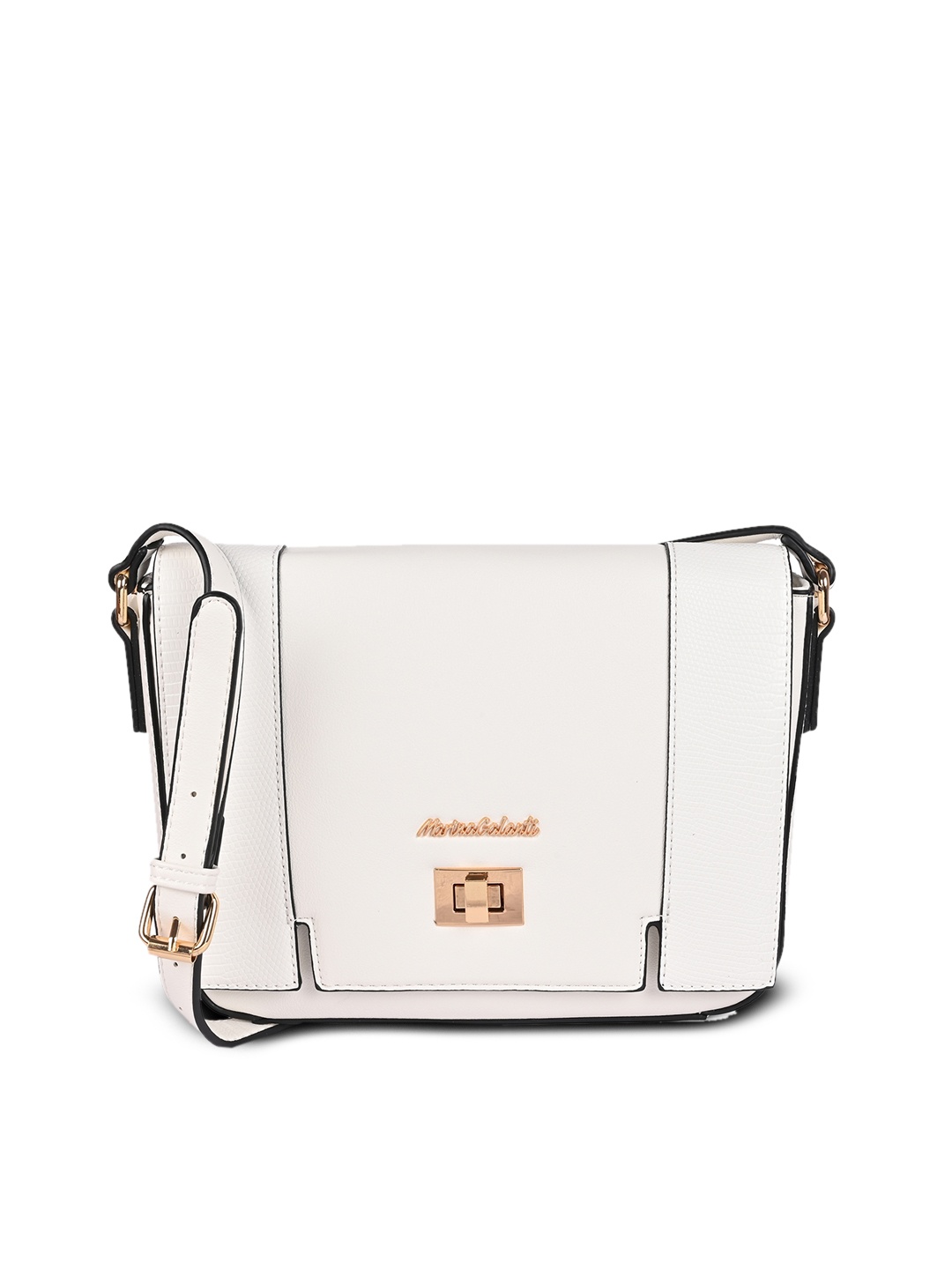 

Marina Galanti Women White PU Structured Sling Bag