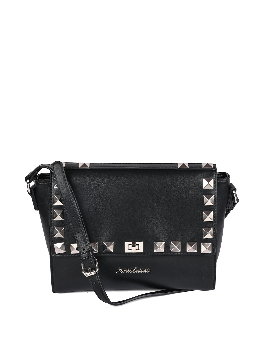 

Marina Galanti Women Black PU Structured Sling Bag