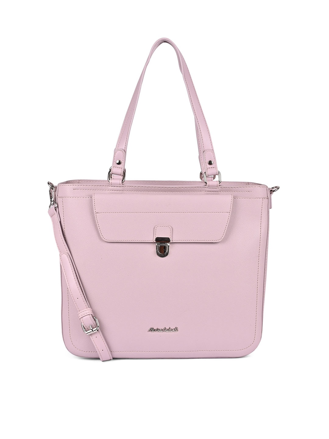 

Marina Galanti Solid PU Structured Handheld Bag, Pink