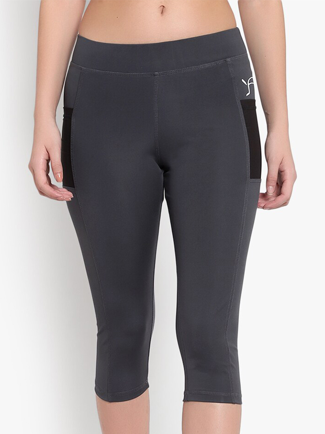 

YOU FOREVER Women Grey Polyester Capris