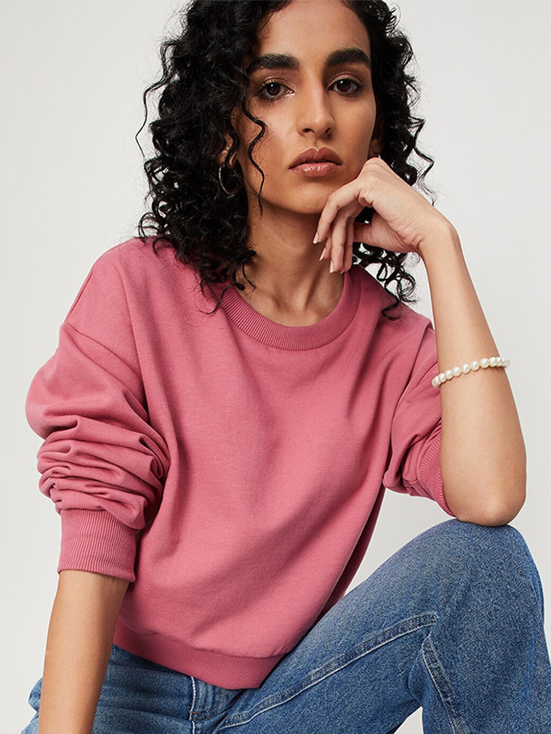 

max Women Mauve Round Neck Sweatshirt