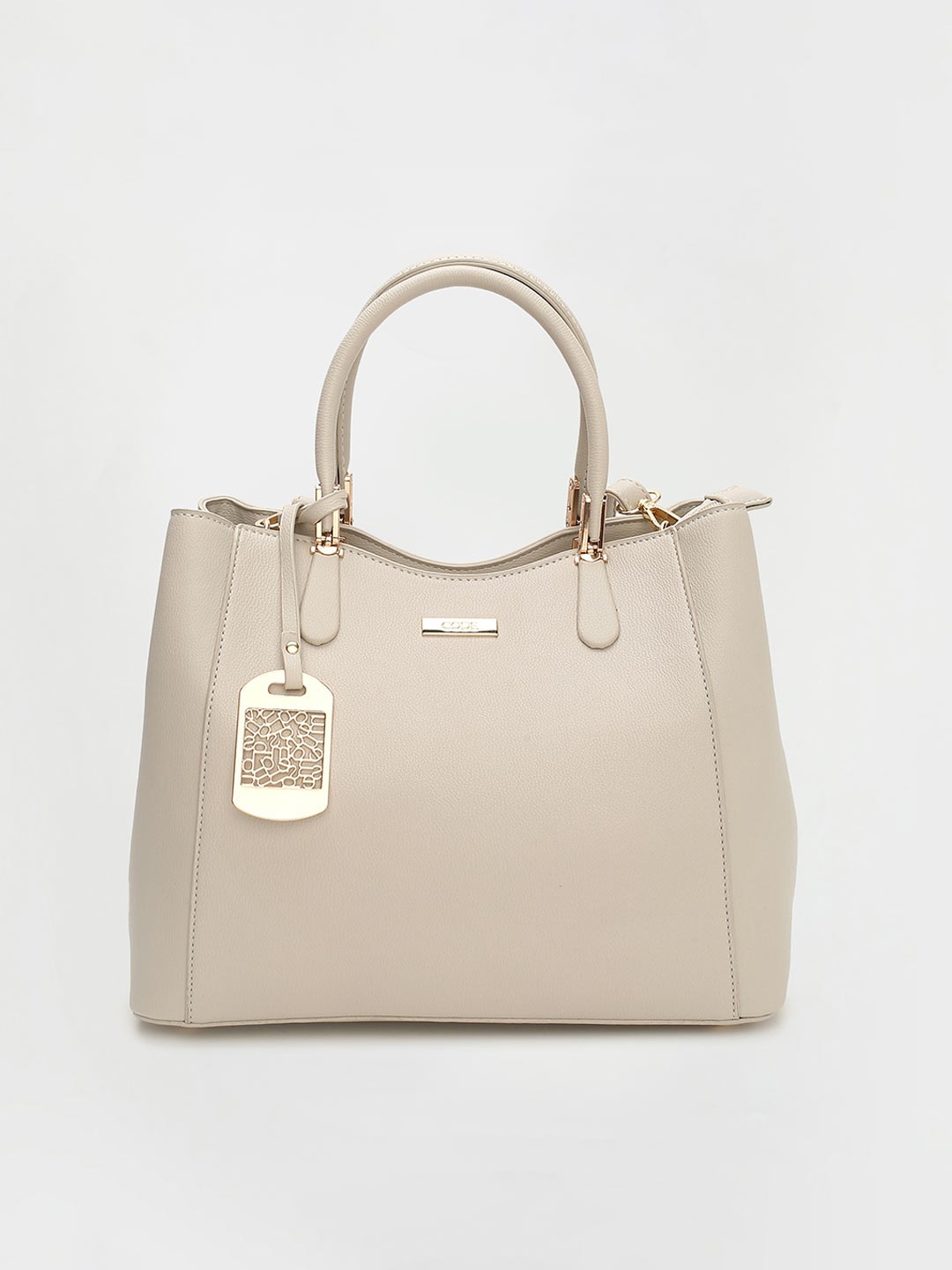

CODE by Lifestyle Beige Oversized Structured Handheld Bag