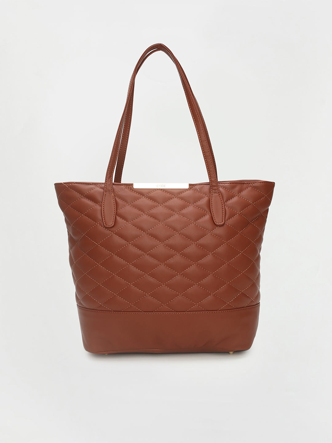 

CODE by Lifestyle Tan Textured Shopper Shoulder Bag with Quilted