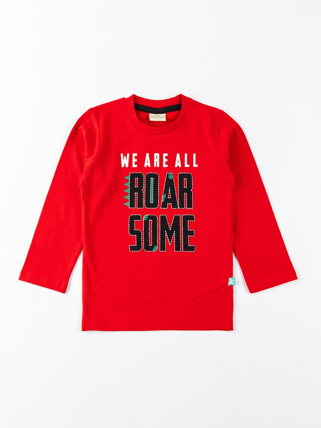 

JusCubs Boys Red Typography Printed Cotton T-shirt