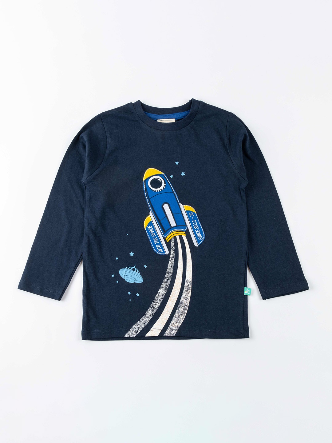 

JusCubs Boys Navy Blue Graphic Printed Cotton T-shirt