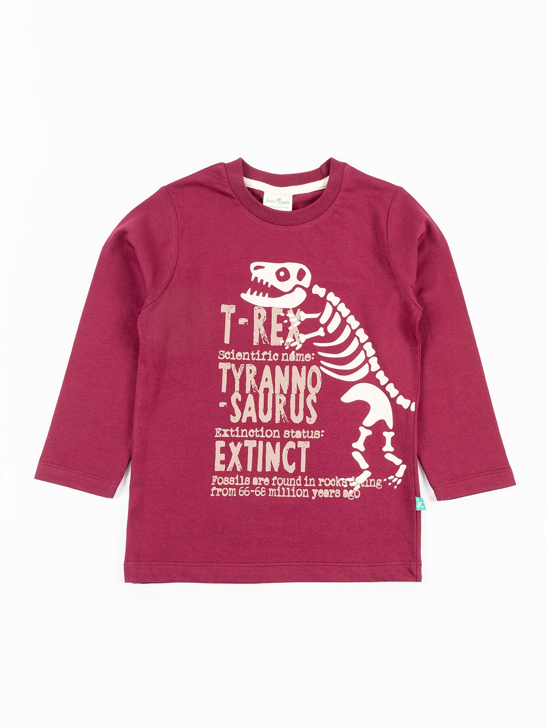 

JusCubs Boys Magenta Typography Printed Cotton T-shirt