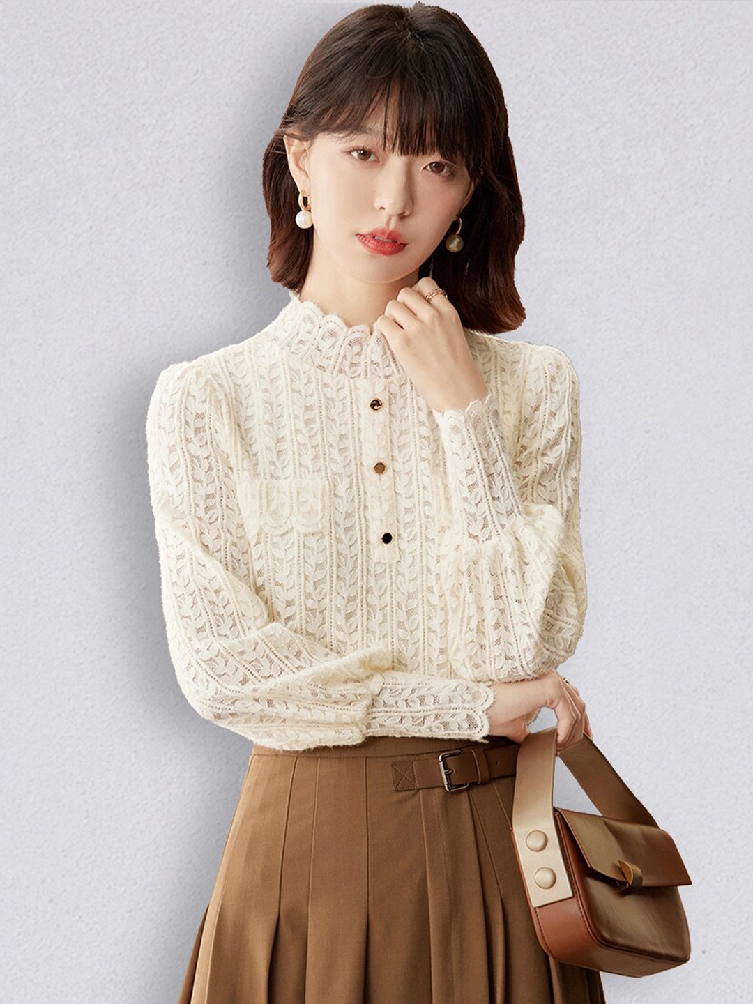 

JC Collection Women Cream-Coloured Top