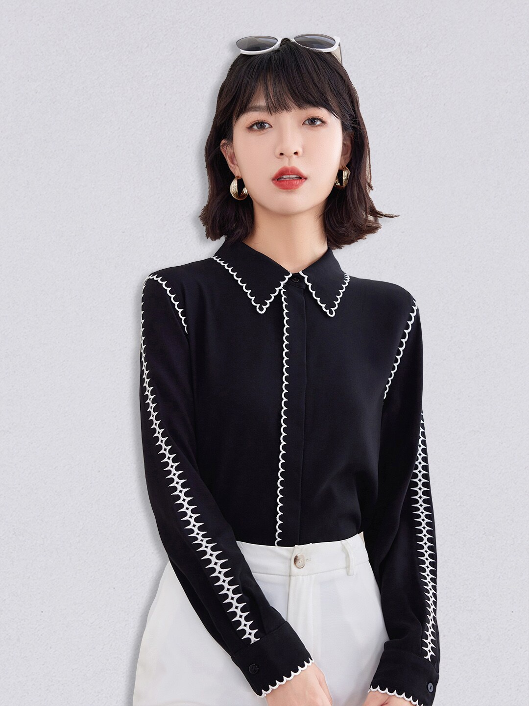 

JC Collection Women Black Casual Shirt