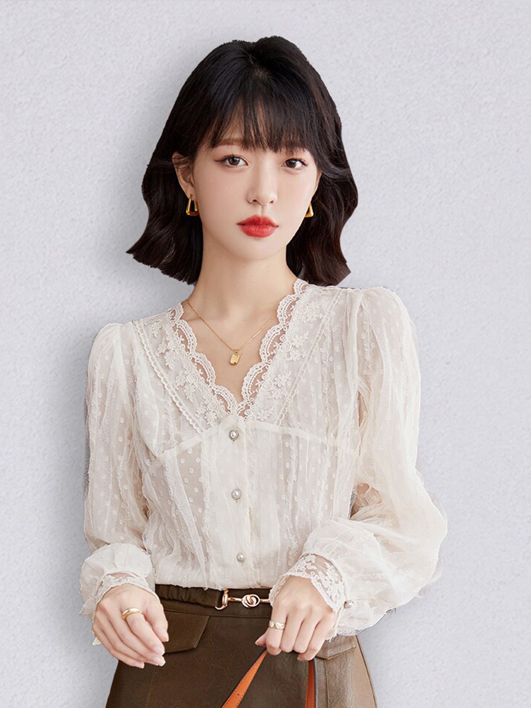 

JC Collection Women Cream-Coloured Casual Shirt