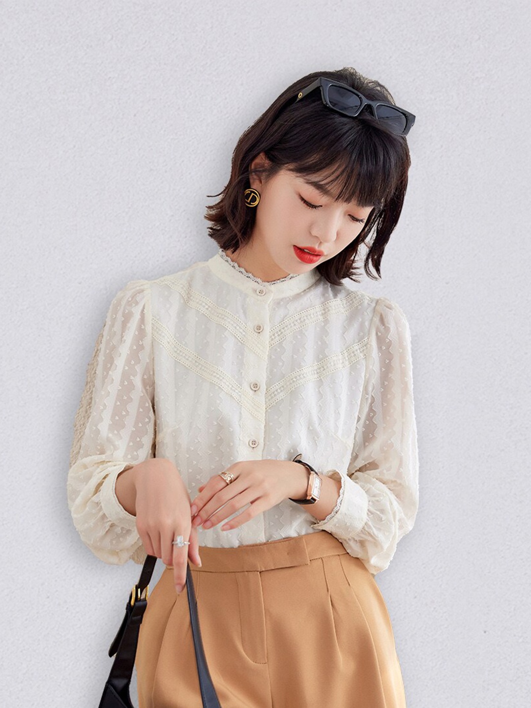 

JC Collection Women Cream-Coloured Casual Shirt