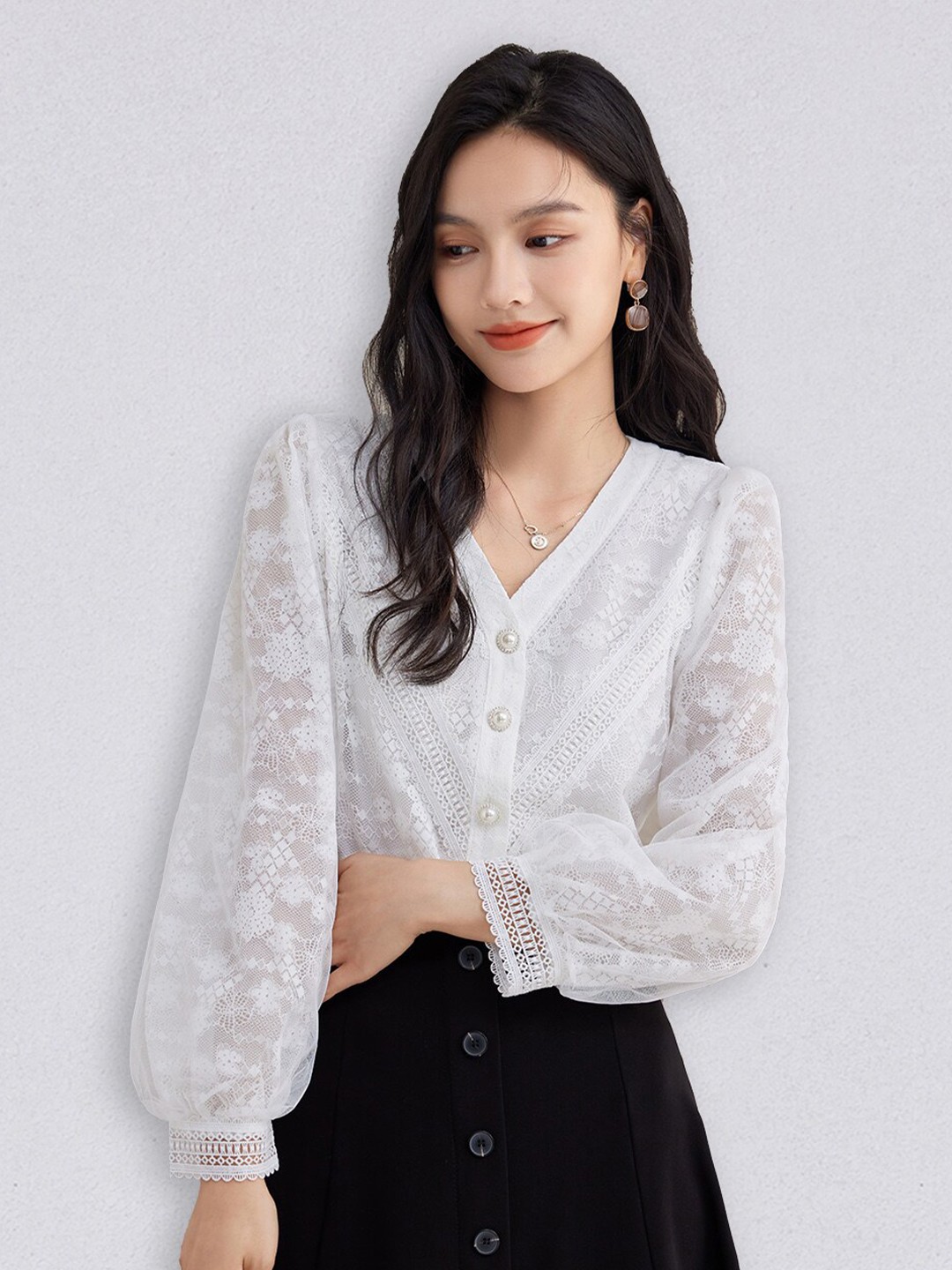 

JC Collection Women White Self Design Top