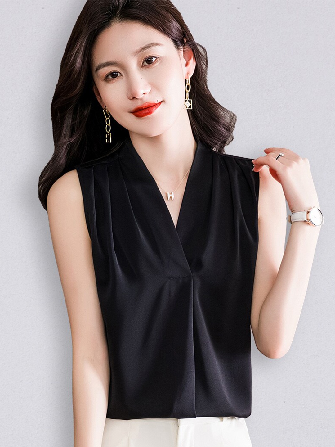 

JC Collection Women Black Solid Top