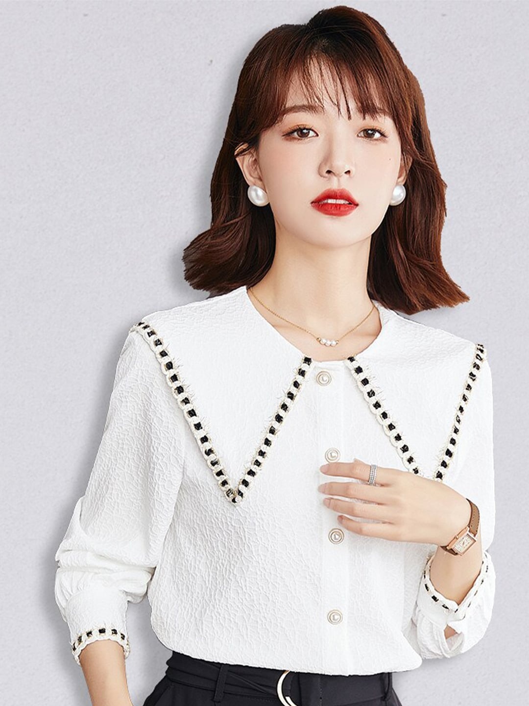 

JC Collection Women White Shirt Style Top