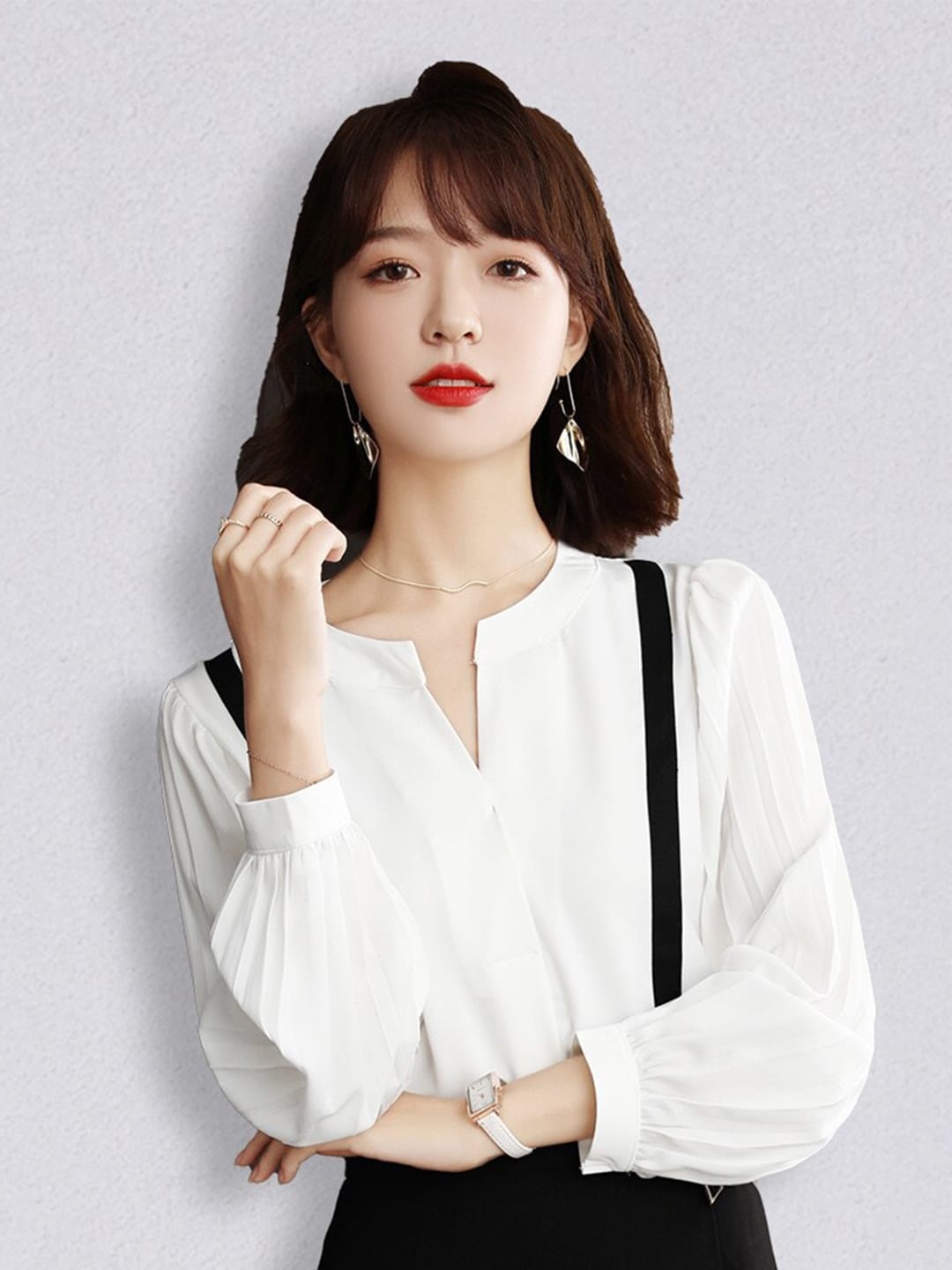 

JC Collection Women White Solid Top