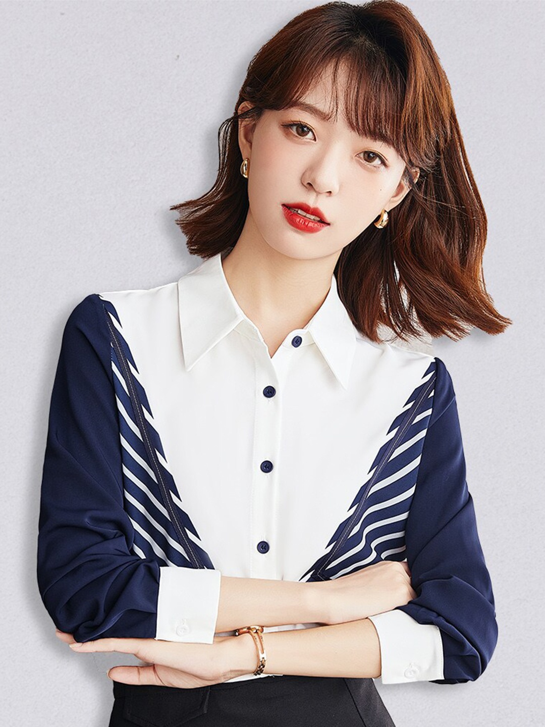 

JC Collection Women White Colourblocked Casual Shirt