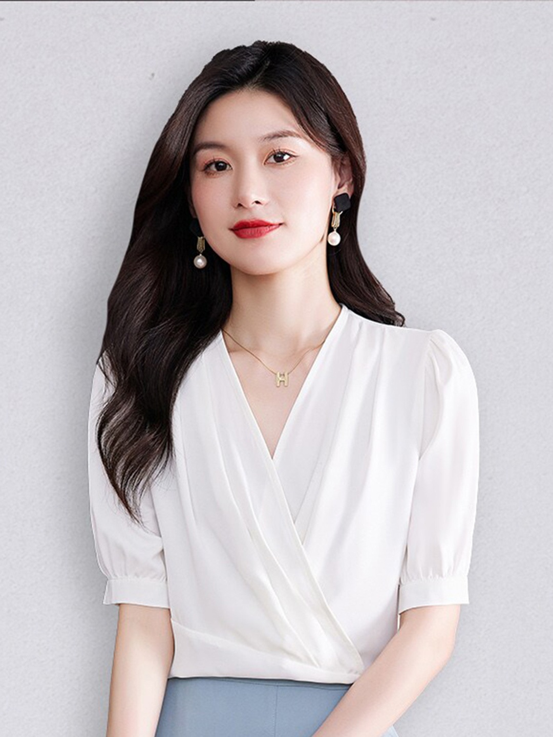 

JC Collection Women White Solid Top