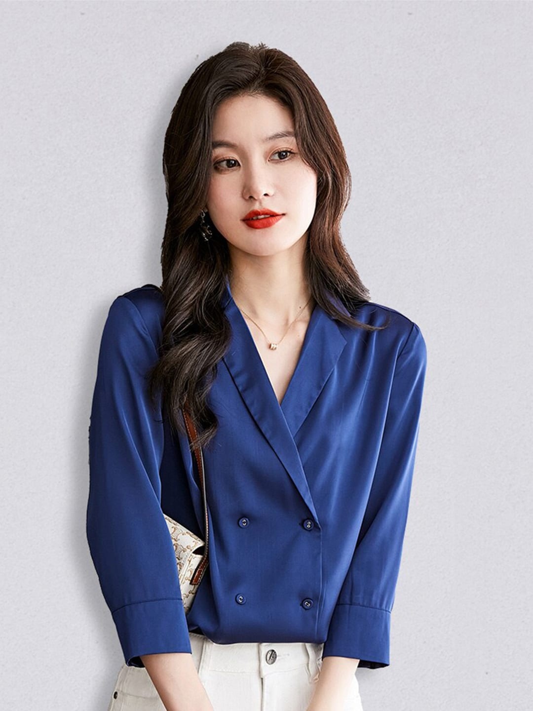 

JC Collection Women Blue Shirt Style Top