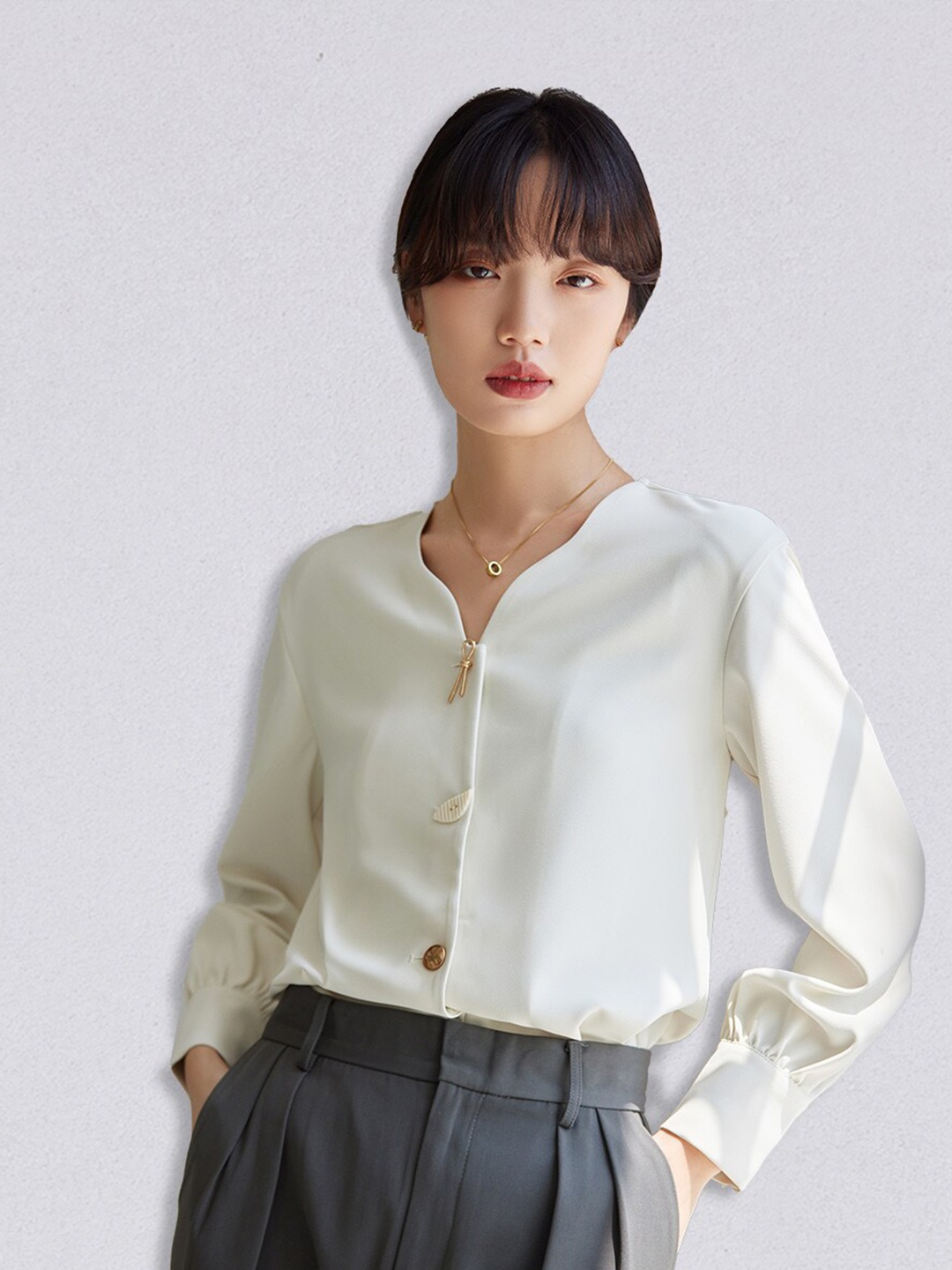 

JC Collection Women White Solid Top