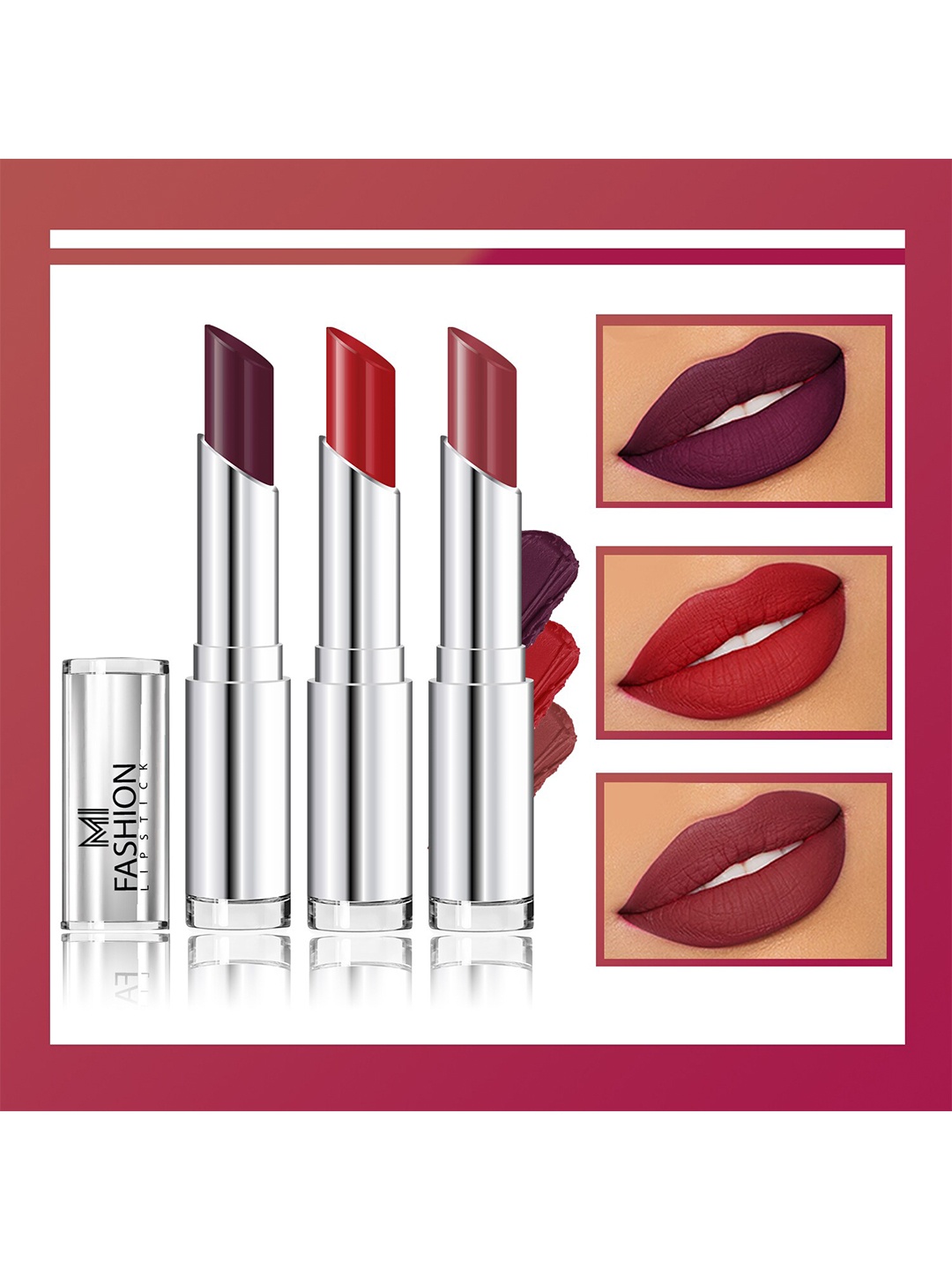 

MI FASHION Set Of 3 Creme Matte Long Lasting Lipstick-10.5gm, Brown