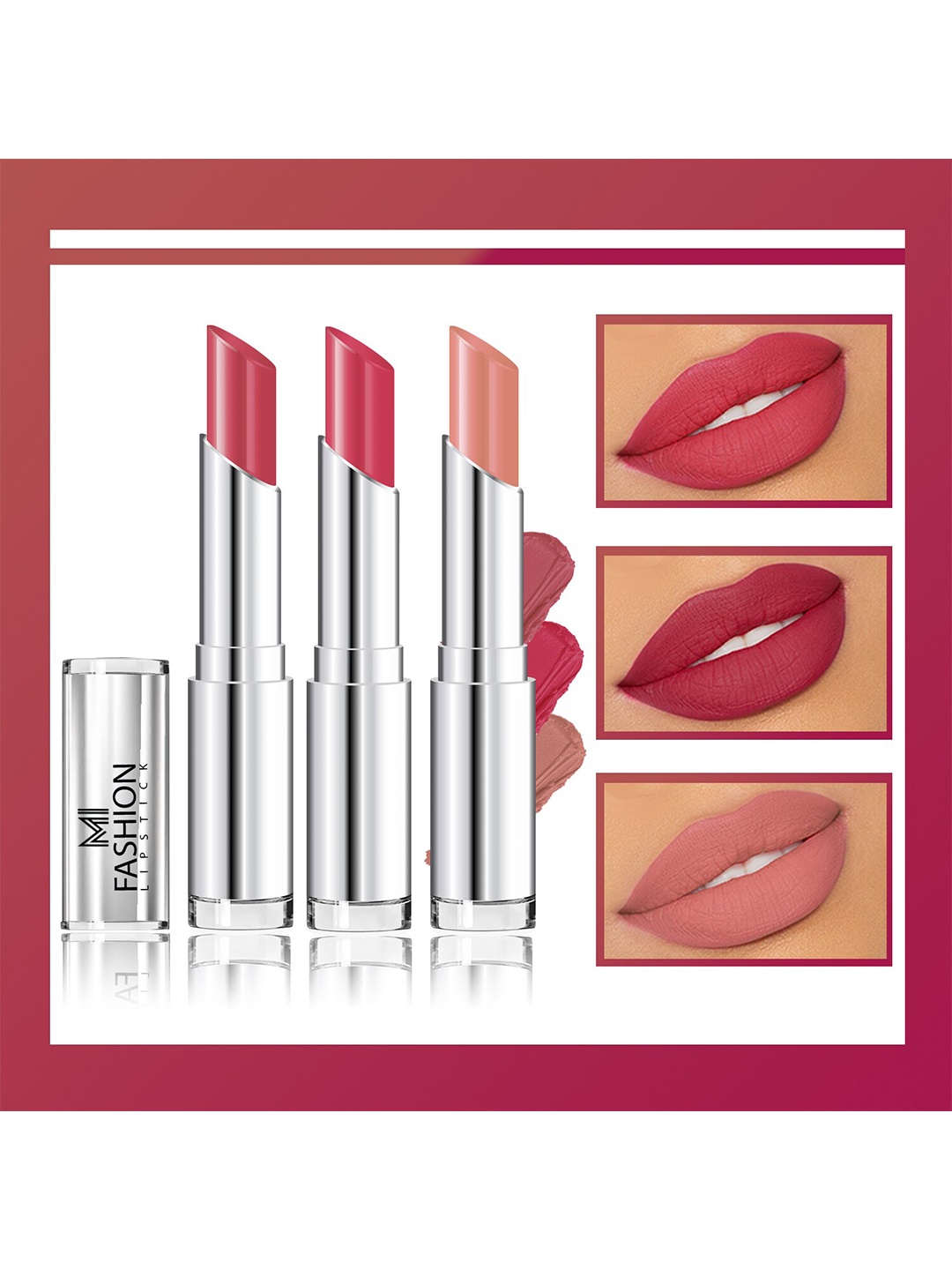 

MI FASHION Set Of 3 Creme Matte Long Lasting Lipstick-10.5gm, Nude