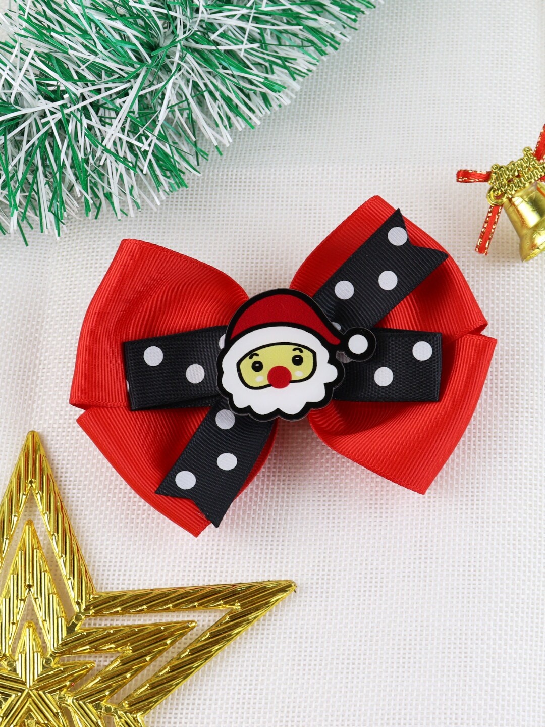 

Asthetika Kids Girls Red & Black Embellished Alligator Hair Clip