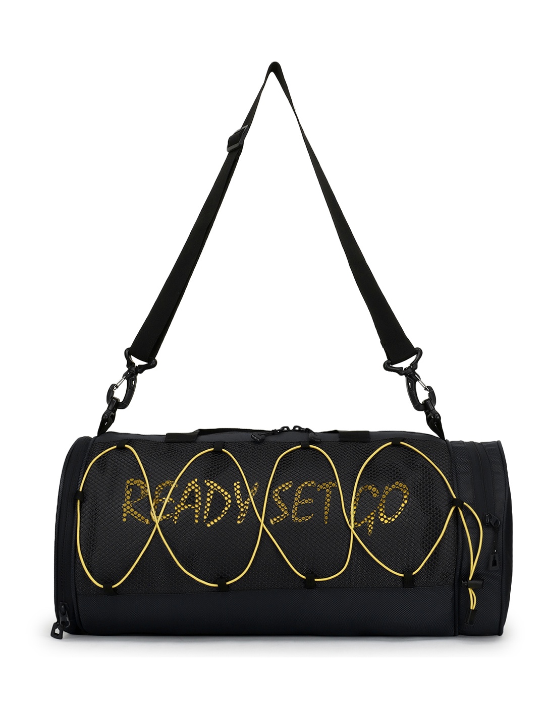 

TRAVEL POINT Black Printed Duffel Gym Bag