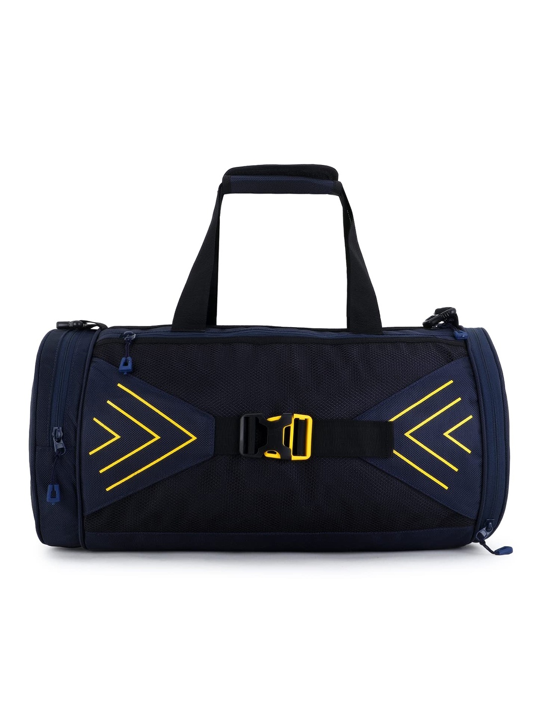 

TRAVEL POINT Blue Printed Duffel Gym Bag, Navy blue