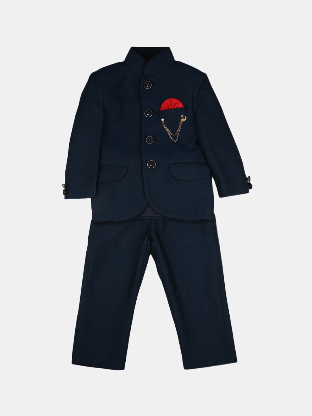 

V-Mart Boys Blue Solid 2-Piece Single-Breasted Suit