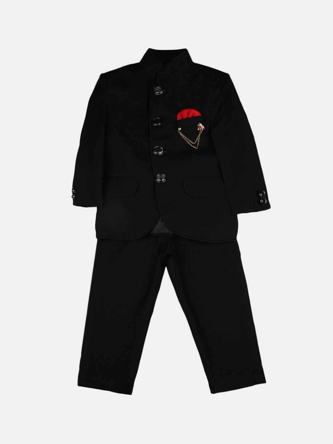 

V-Mart Boys Black Solid 2-Piece Single-Breasted Partywear Suit